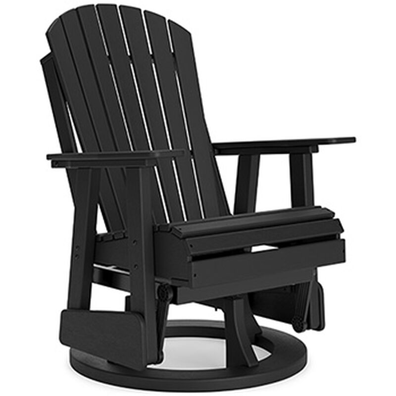Hyland Wave Outdoor Swivel Glider Chair- Black
