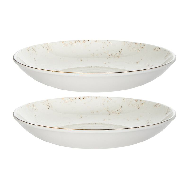 Grain dia.11" h:2.5" 57 oz. Round Decorated Porcelain Bowl (Set of 2)