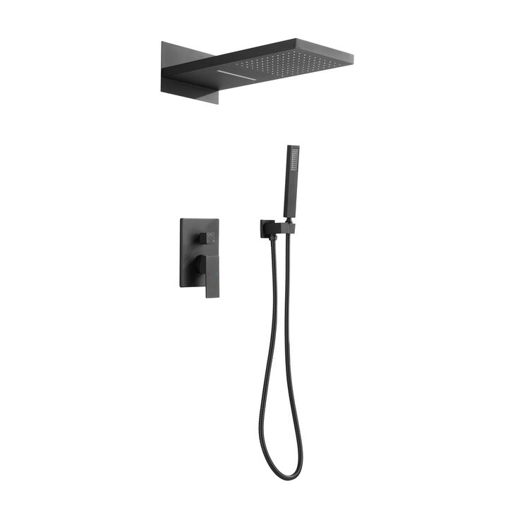 Shower System, Waterfall Rainfall Shower Head With Handheld, Shower Faucet Set For Bathroom