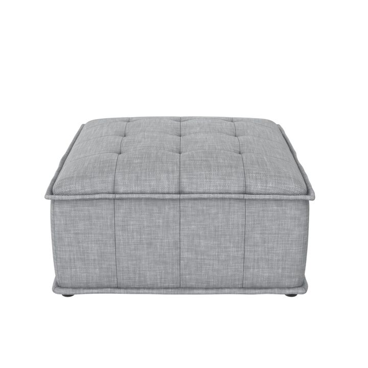 Amos Modular Ottoman for Sectional Sofa, Gray Linen