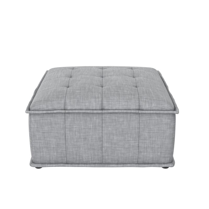 Amos Modular Ottoman for Sectional Sofa, Gray Linen
