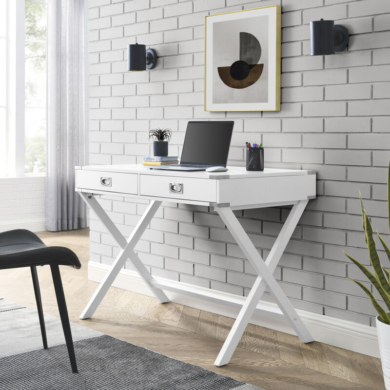 Solid Wood Computer Desk with Drawers