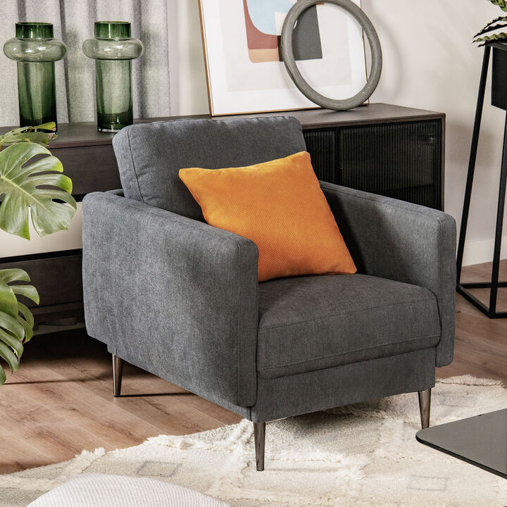 Costway Modern Upholstered Accent Chair Single Sofa Armchair Living Room Funiture