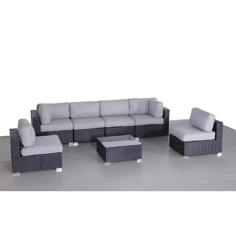 Living Source International Wicker Fully Assembled 6 - Person Seating Group with Cushions