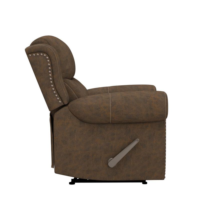 ProLounger Wall Hugger Recliner in Distressed Saddle Brown Faux Leather