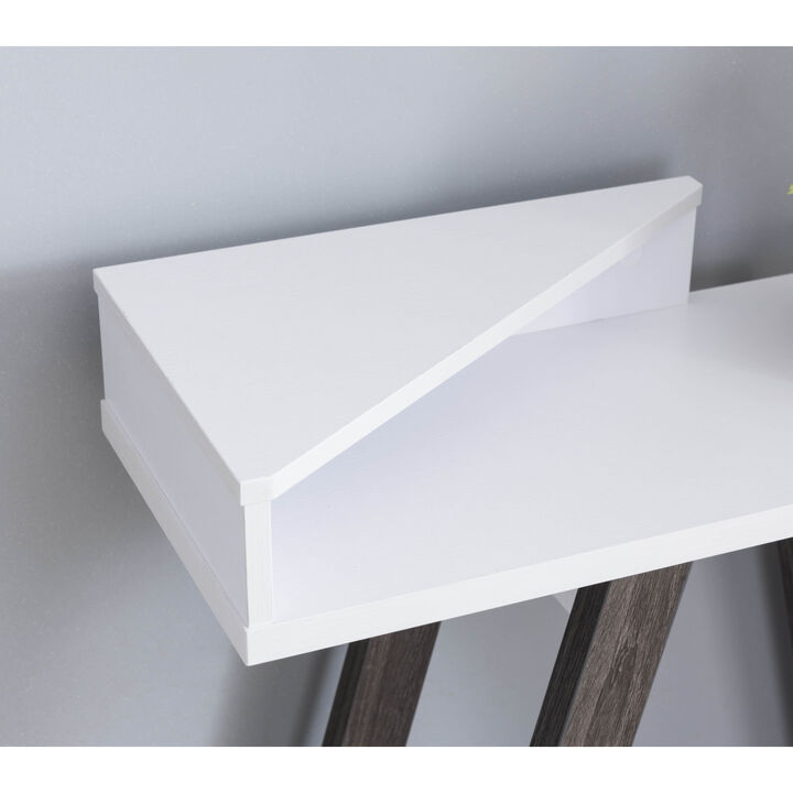 Console White Distressed Grey