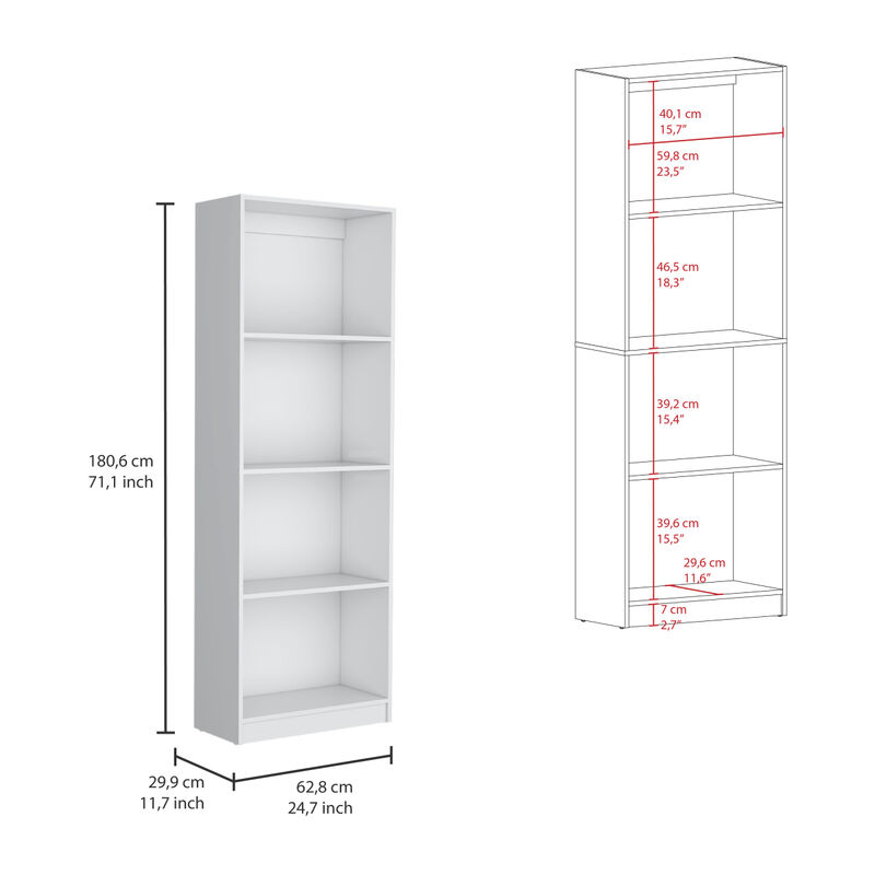 Tuin 3 Piece Living Room Set With 3 Bookcases, White