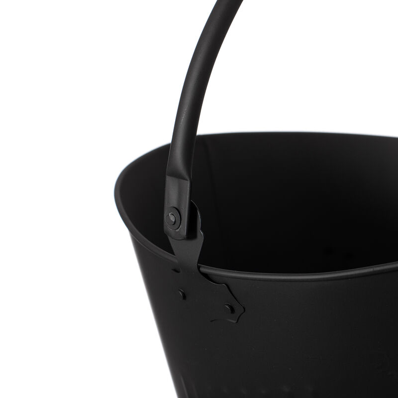 Indoor and Outdoor Black Iron Ash Bucket Use for Fire Pit, Wood Burning Stove, Grill