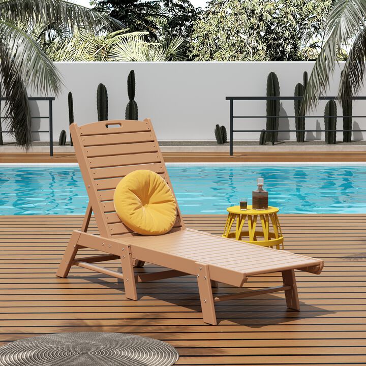 Reclining Outdoor Patio Adjustable Chaise Lounge Chair