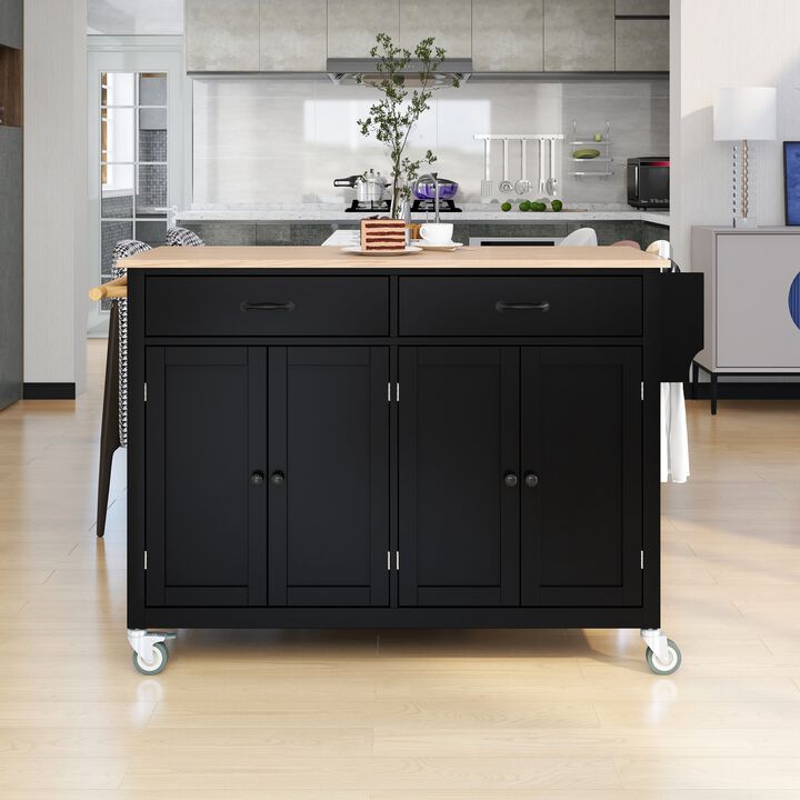 Streamdale Wood Top Kitchen Island Cart