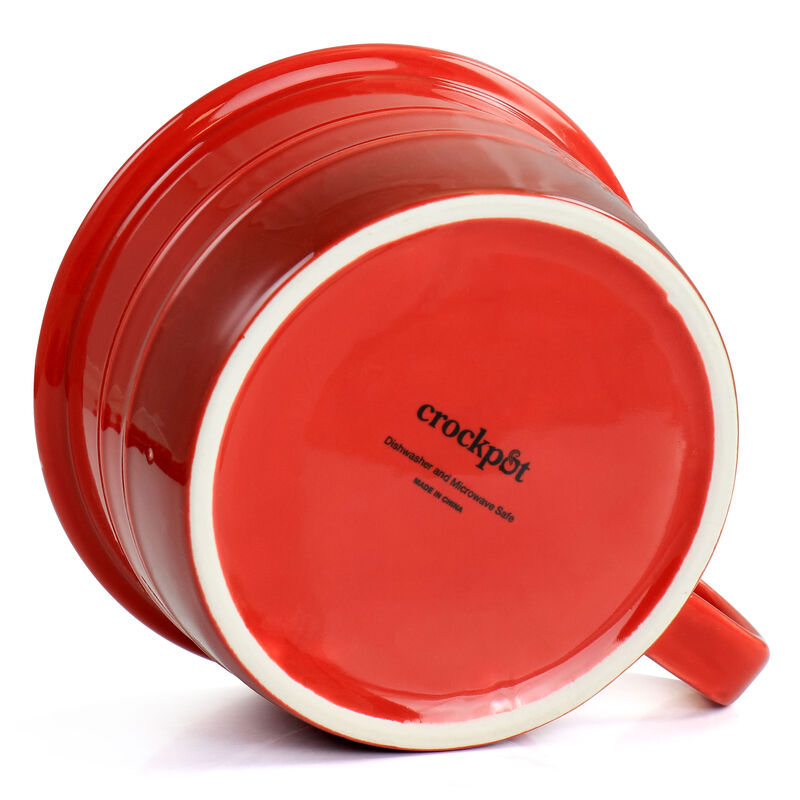 Crock Pot Appleton 24oz Stoneware 4 Piece Soup Mug Set in Gradient Red