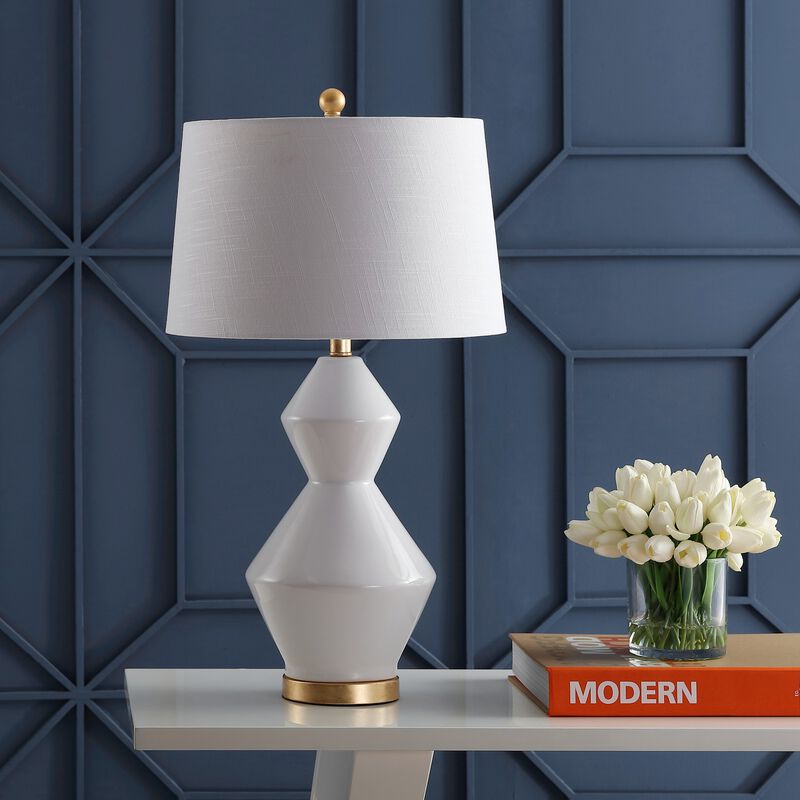 Alba Geometric Ceramicmetal LED Table Lamp