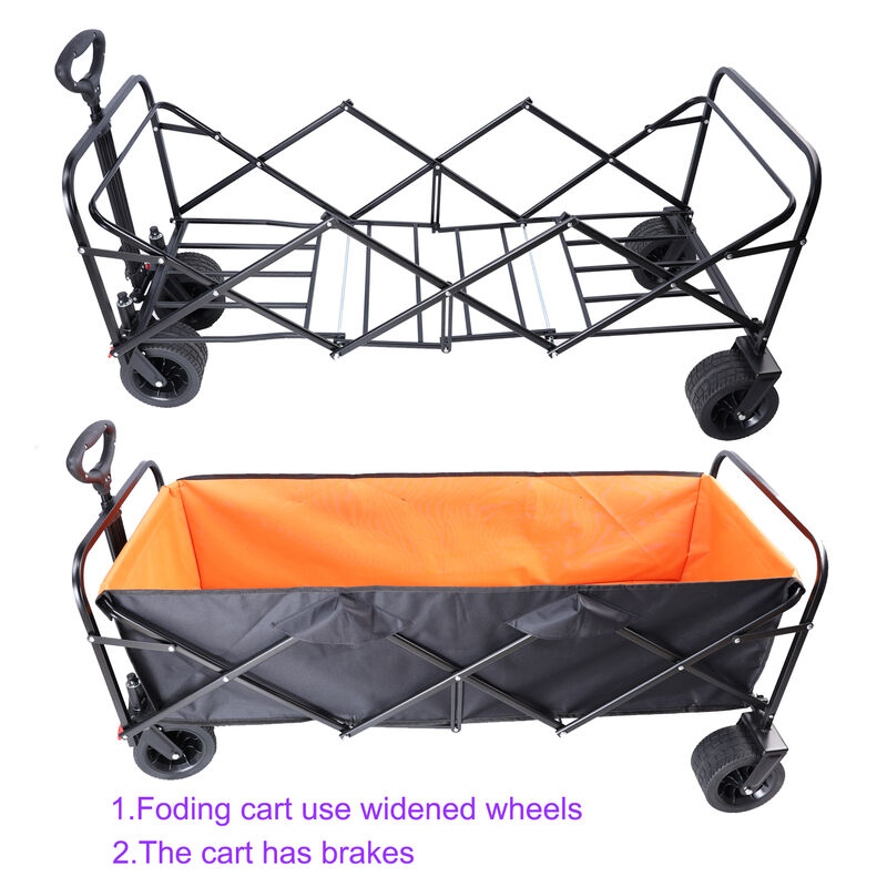 Streamdale Foldable XL Beach Cart in Black & Orange
