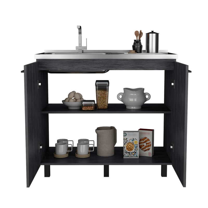 Utility Sink Cabinet Burwood, Kitchen, Smoky Oak