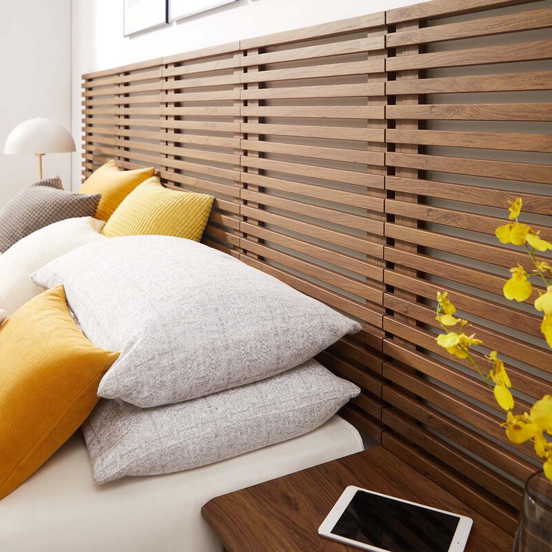 Modway - Render Wall Mount Queen Headboard and Modern Nightstands