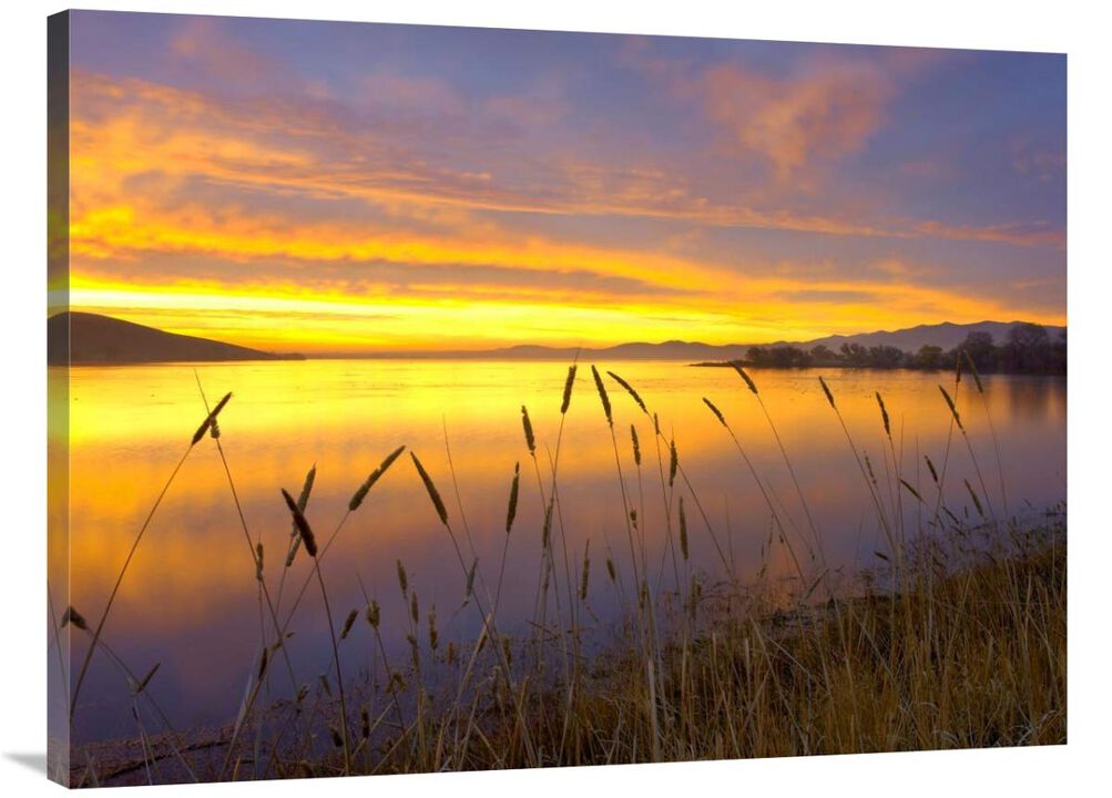 Sunrise at San Luis Reservoir, San Joaquin Valley, California-Canvas Art-40x30