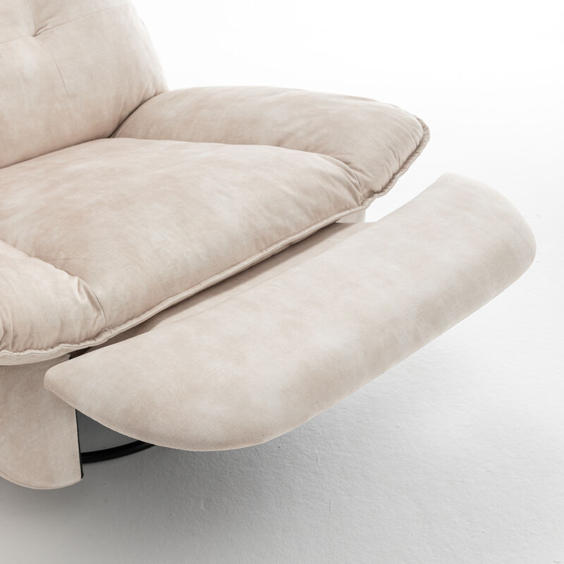Reclining lazy chair, mobile phone holder, large and comfortable reading chair, swivel gliding rocking chair, gold-stamped velvet