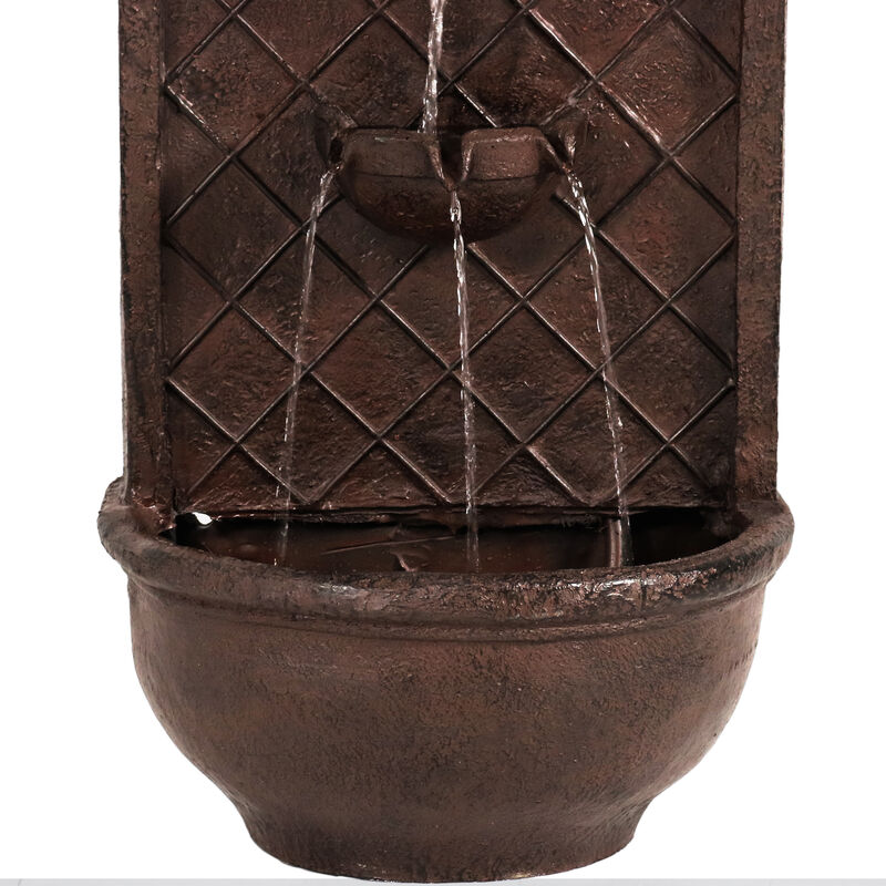 Sunnydaze Messina Polystone Outdoor Wall Fountain