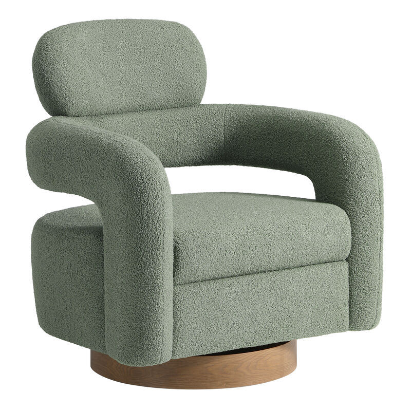 WestinTrends Mid-Century Modern Sherpa Swivel Barrel Accent Chair (Set of 2)