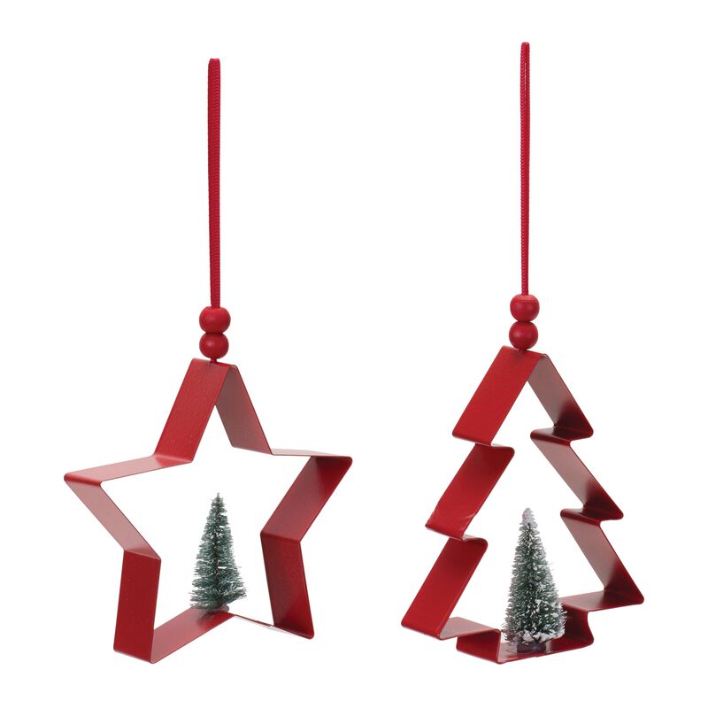 Star And Pine Tree Cookie Cutter Ornament (Set of 6)
