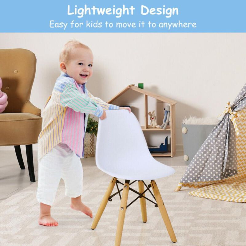 Hivvago Kid's Modern Dining Table Set with 2 Armless Chairs