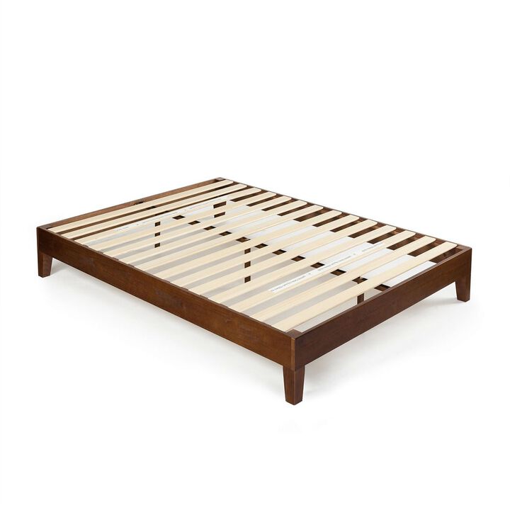 QuikFurn Twin size Solid Wood Platform Bed Frame in Espresso Finish