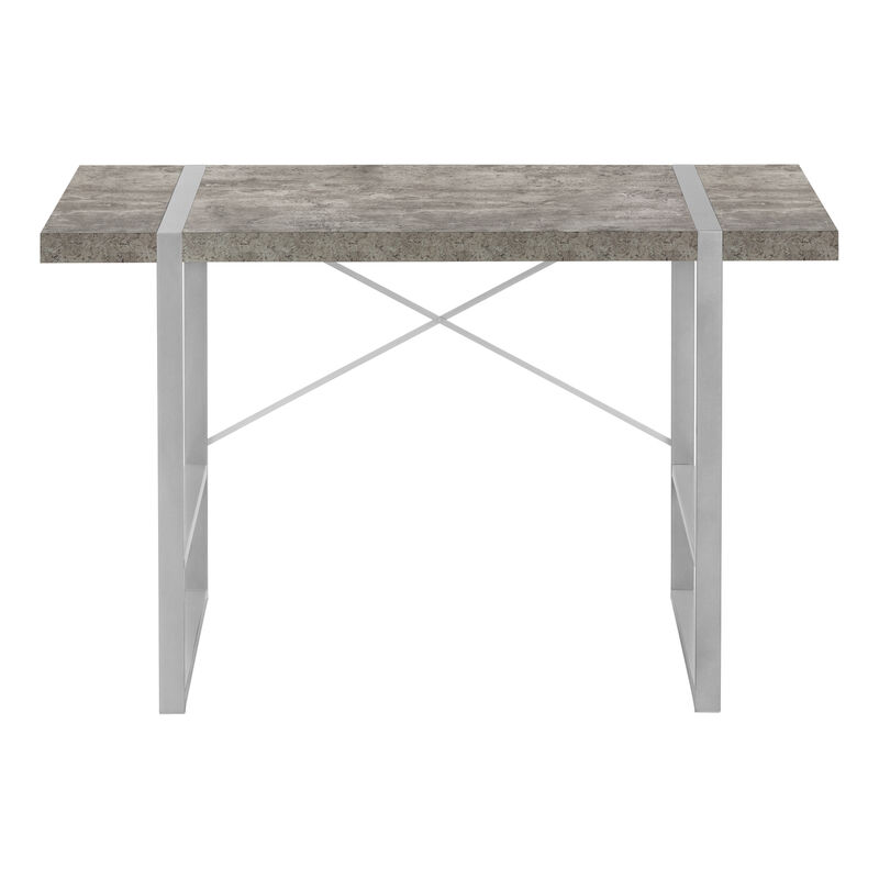 Monarch Specialties I 7662 Computer Desk, Home Office, Laptop, 48"L, Work, Metal, Laminate, Grey, Contemporary, Modern
