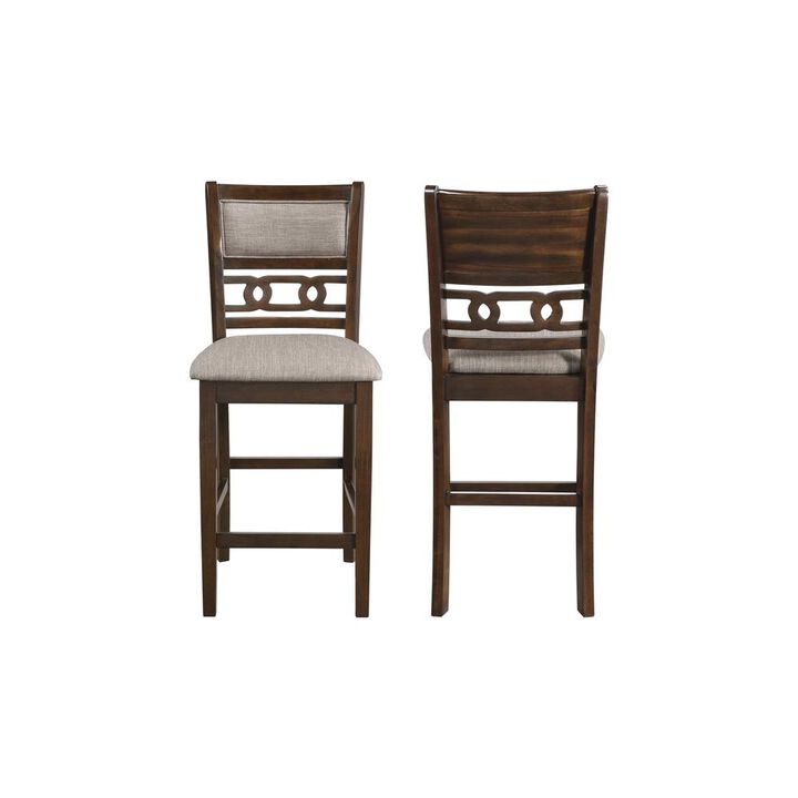 New Classic Furniture Furniture Gia Solid Wood Counter Chairs in Cherry Brown (Set of 2)