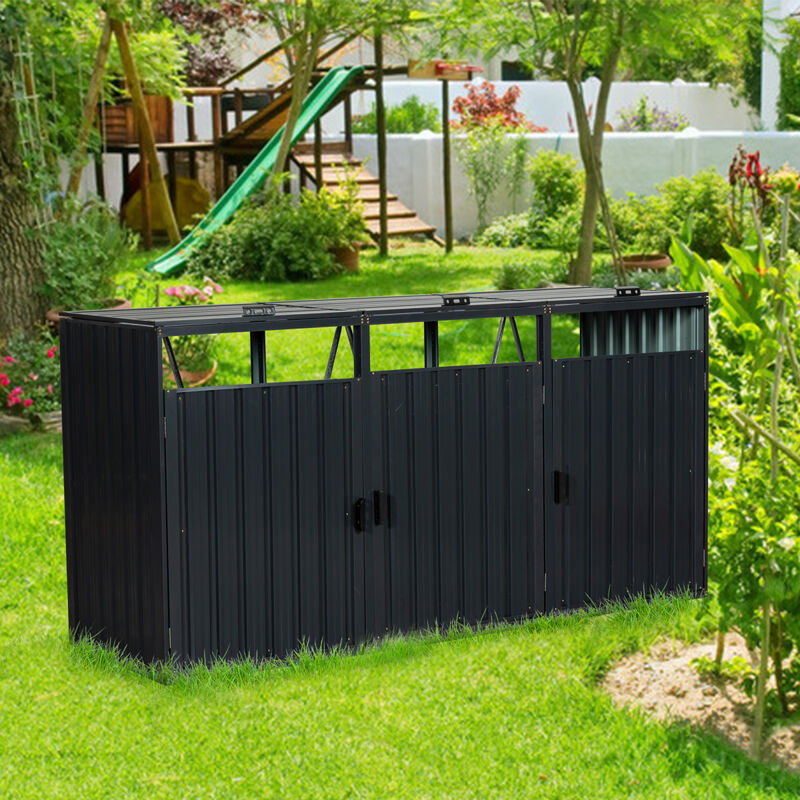 Stainless Steel Outdoor Trash Can Storage