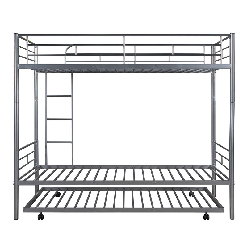 Merax Twin-Over-Twin Metal Bunk Bed With Trundle
