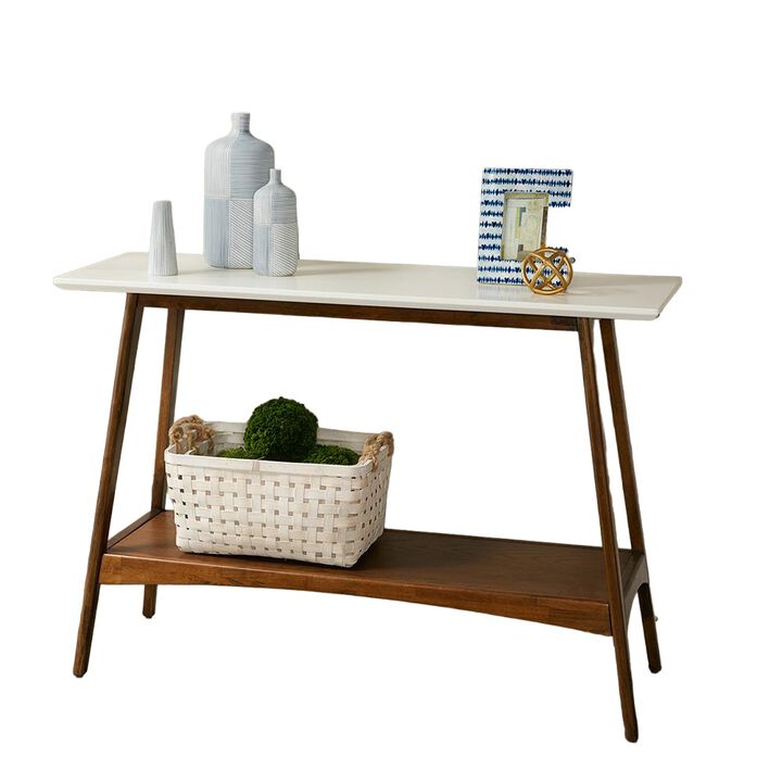 Belen Kox Pecan White Console Table, Belen Kox