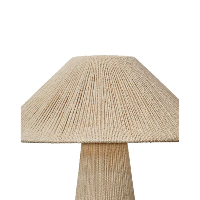 Liya 18 Inch Table Lamp, Cone Shade, Tapered Base, Off White Texture Finish - Benzara