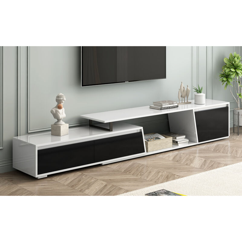 Rectangle TV Stand, 2 Drawers, 1 Cabinet, Up to 100"