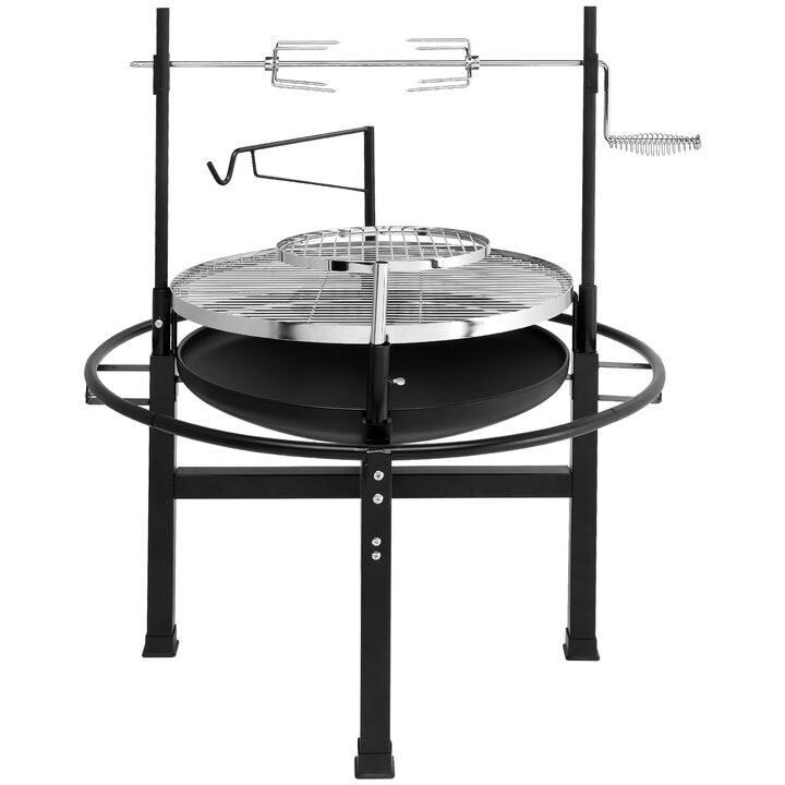 Round Spray Grill Non-Stick BBQ Grill for Even Cooking & Outdoor Grilling