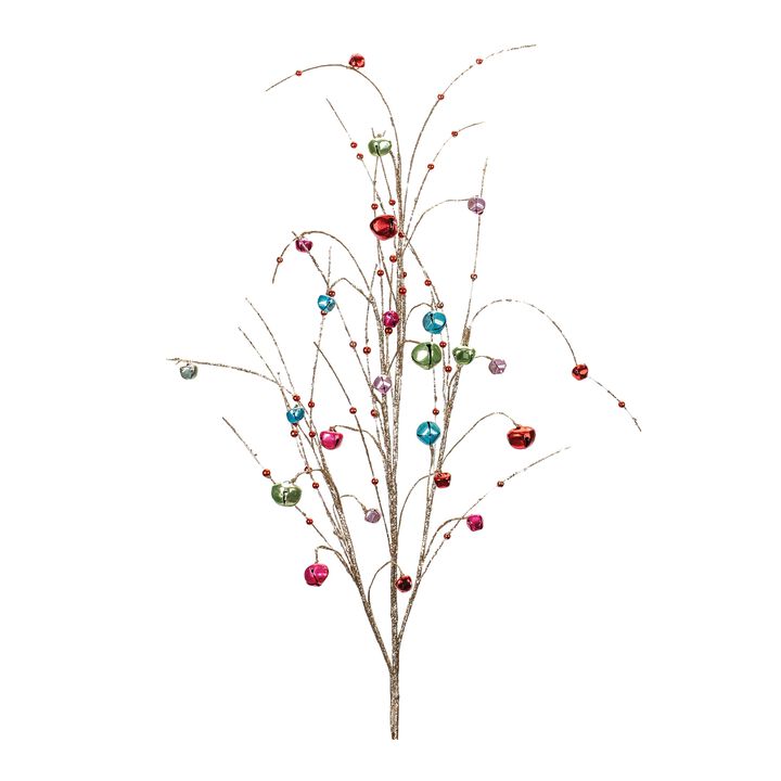 Jingle Bell Spray Set of 2 – Iron Holiday Decor for Christmas Home, Table, and Mantel