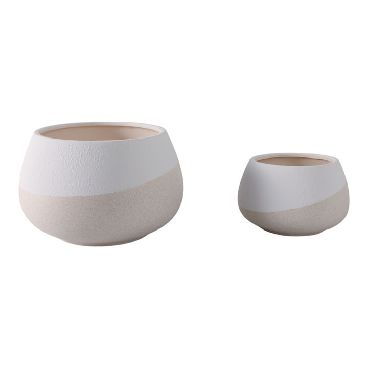 Textured Half-dipped Planters Set