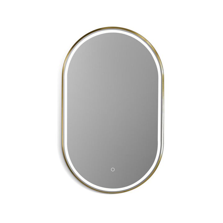 Altair Framed in Brushed Gold Modern Bathroom/Vanity LED Lighted Wall Mirror