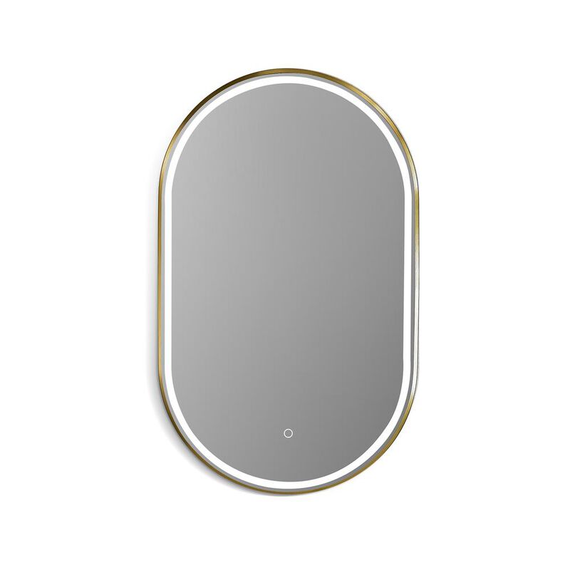 Altair Framed in Brushed Gold Modern Bathroom/Vanity LED Lighted Wall Mirror