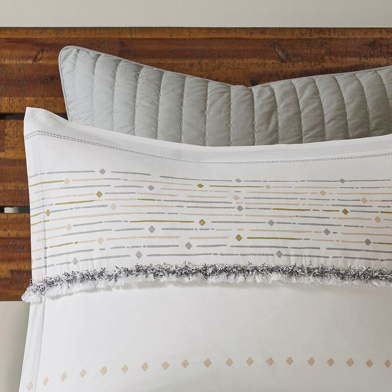 Gracie Mills Hogan Boho Chic Cotton Duvet Cover Set with Tassels
