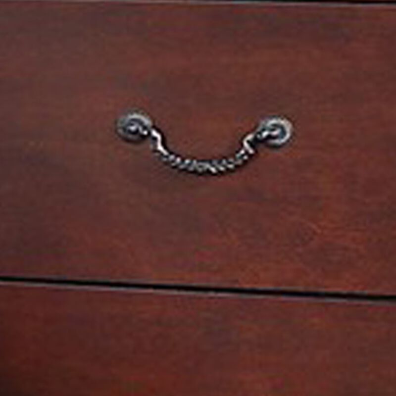 Bran 27 Inch 2 Drawer Nightstand, Pine Wood, Grain Details, Cherry Brown-Benzara