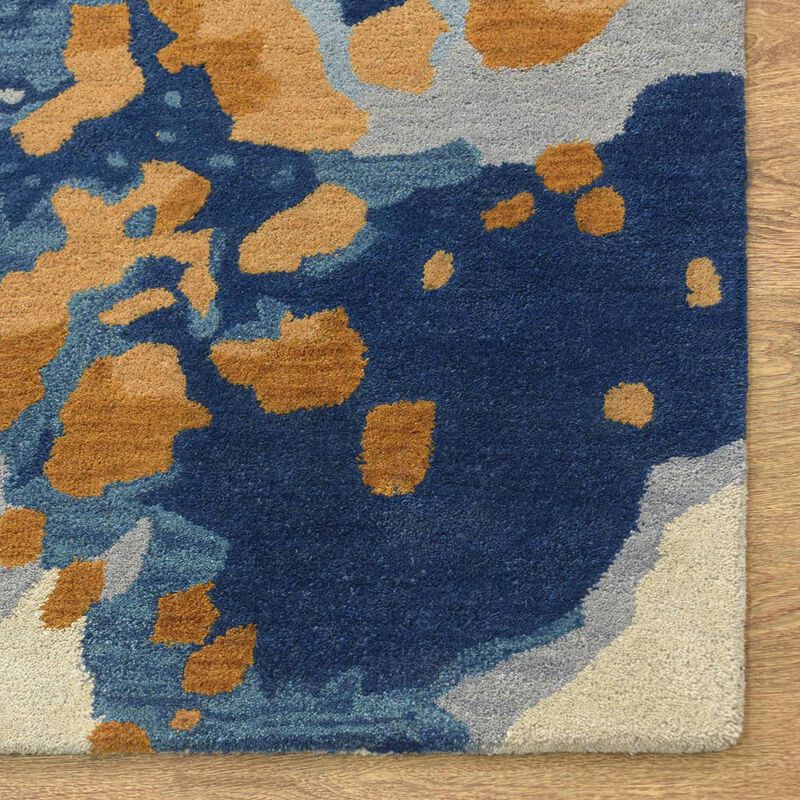 RUGSOTIC CARPETS HAND TUFTED WOOL ECO-FRIENDLY AREA RUGS  - 5'x8', Rectangle Shape, Multicolor, Abstract Modern Design, High Pile Thick Handmade Area Rugs for Living Room, Bed Room (K00S18)