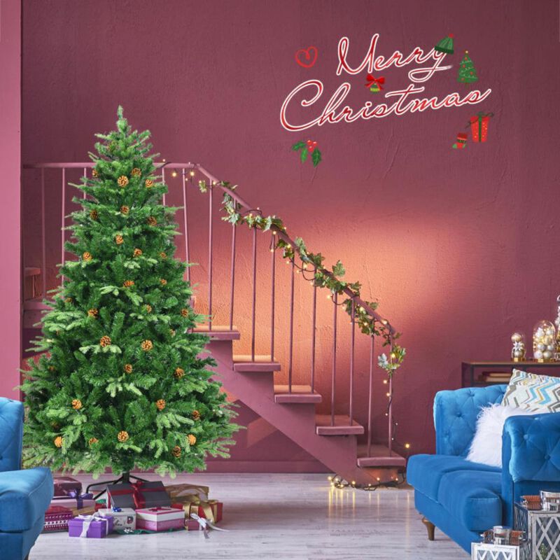 Artificial Christmas Tree with LED Lights and Pine Cones