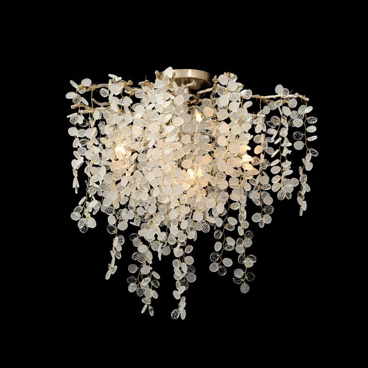 Shiro-Noda Five-Light Semi-Flush Chandelier