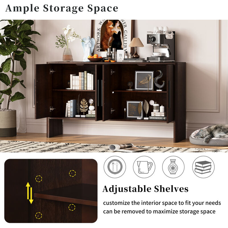 Merax Retro Sideboard Cabinet with Adjustable Shelves