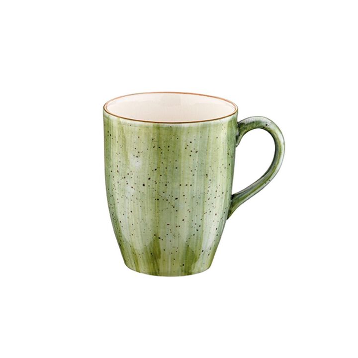 Therapy dia.3.25" h:4.25" 11 oz. Round Green Porcelain Mug (Set of 4)