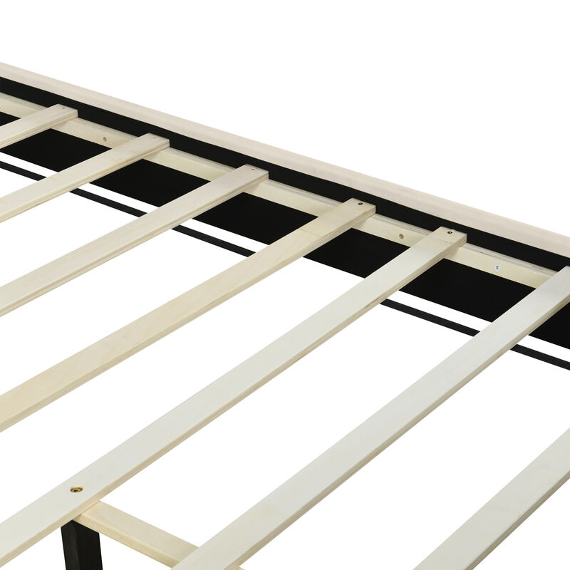 Merax Velvet Upholstered Platform Bed Frame