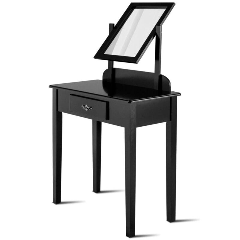 Hivvago Vanity Dressing Table Stool Set with Large Makeup Mirror