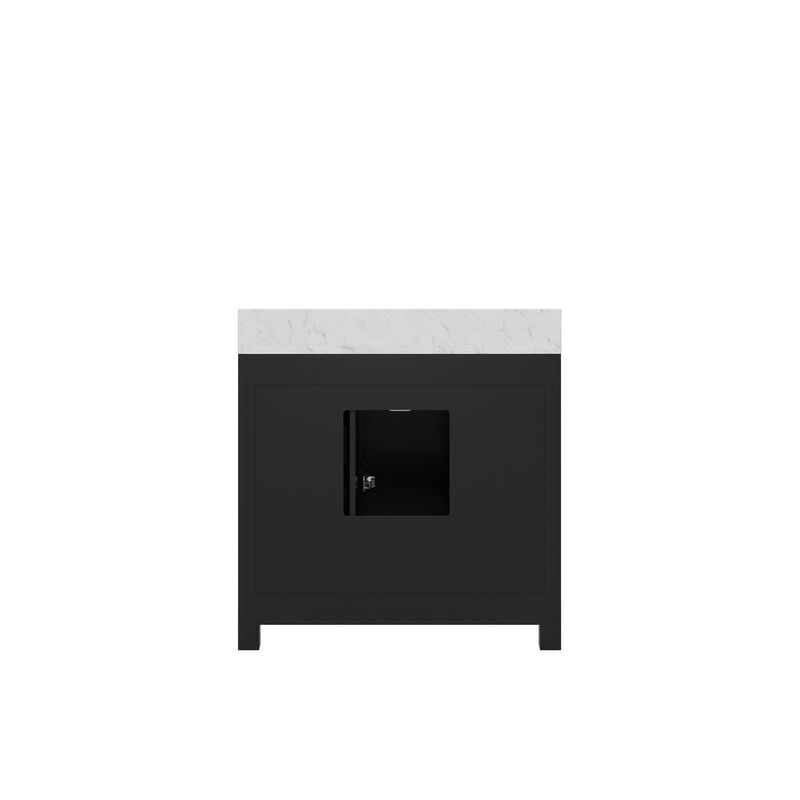 Madison 36 In. Single Sink Carrara White Marble Countertop Bath Vanity in Espresso with Chrome Hardware
