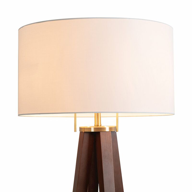 NOVA OF CALIFORNIA Quattro Floor Lamp - Dark Walnut