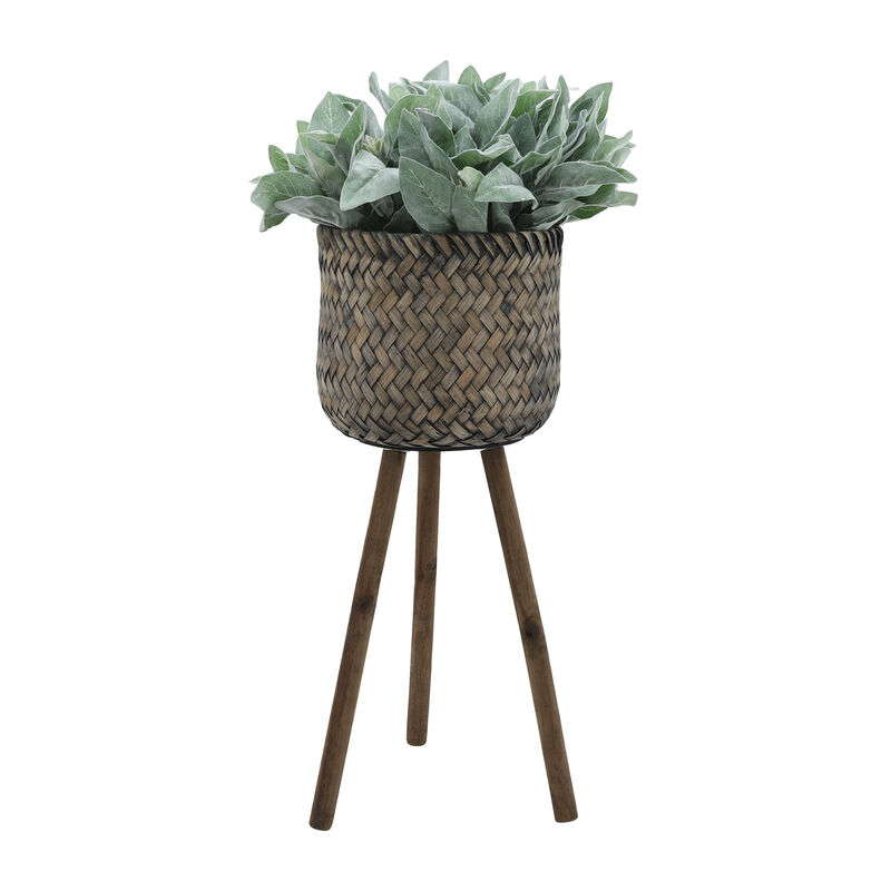 Bamboo Planters on Stands Set